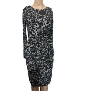 Ganni Black and Gray Patterned Dress